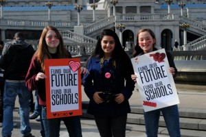 "Fall Back in Love with Public Education" rally
