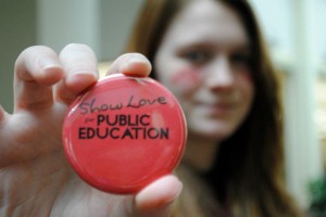 "Fall Back in Love with Public Education" rally